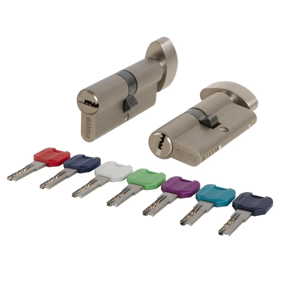 Фото Цилиндровый механизм MaxPro7002Knob95mm(45+10+40) SN никель 7key с вертушкой