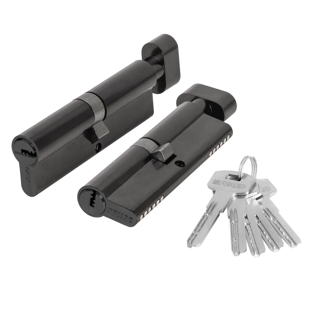 Фото Цилиндровый механизм (200 ZM/110) 2000ZM Knob 110 (45+10+55) BL-24 черный 5Key с вертушкой